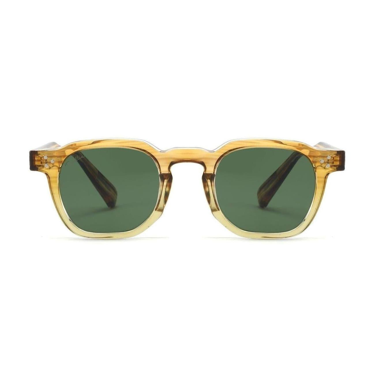 Lunettes de soleil THALEA Écaillée Beige & Vert Sauvage - Rivellia®