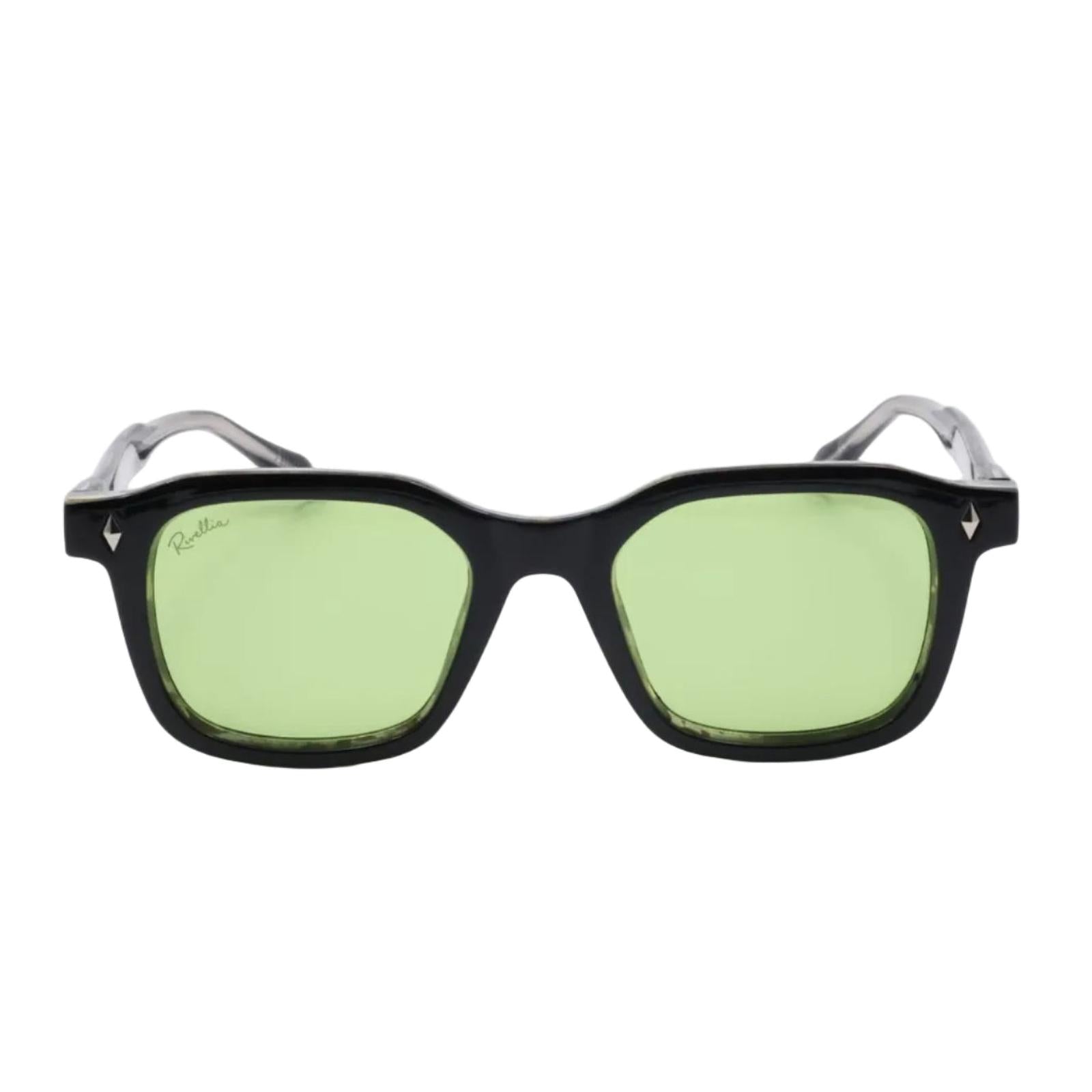 Lunettes de soleil IBIZA Noir & Vert Pastel - Rivellia®