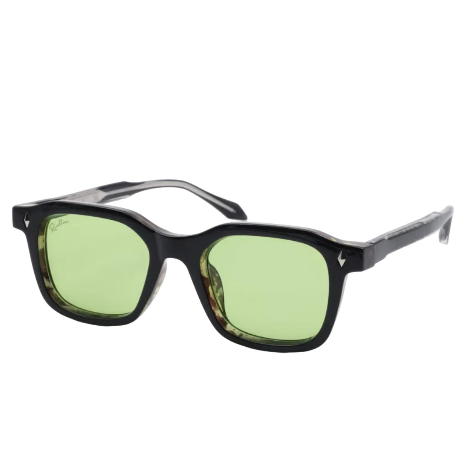 Lunettes de soleil IBIZA Noir & Vert Pastel - Rivellia®