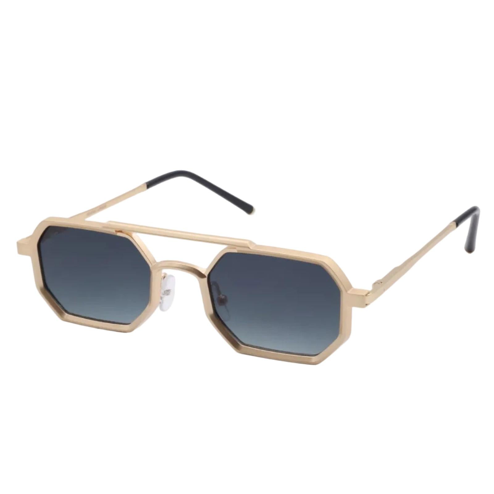Lunettes de soleil LONDON Dorée & Bleu Nuit - Rivellia®