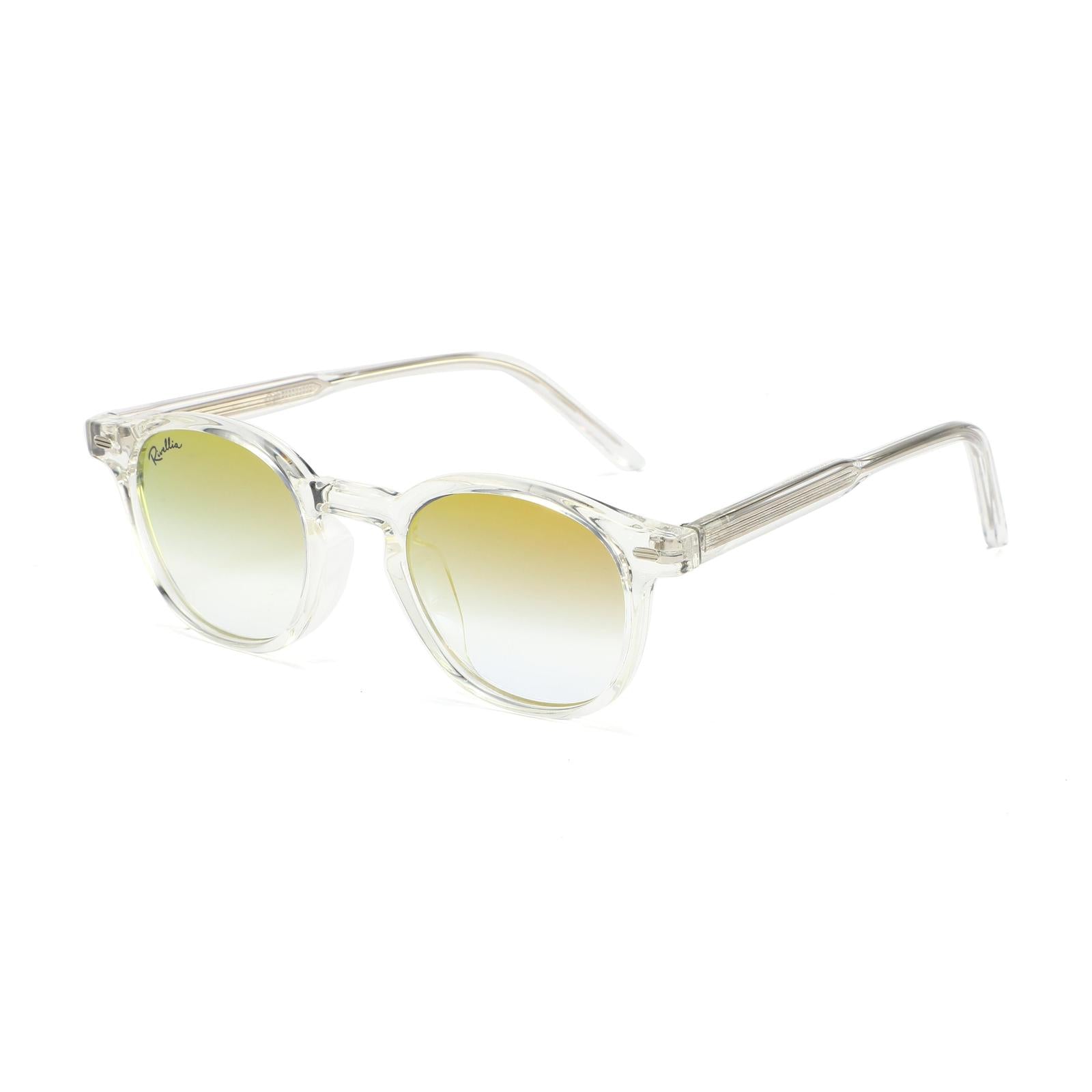 Lunettes de soleil ZENITH Clair & Miroir Jaune - Rivellia®