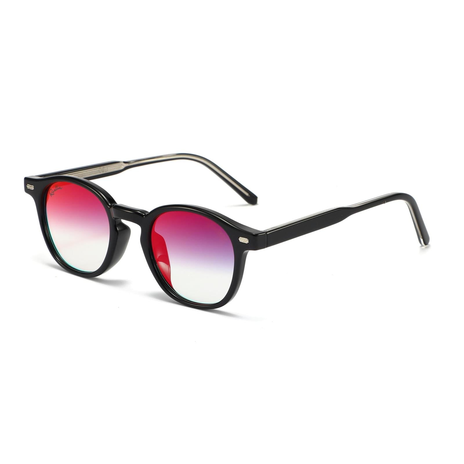Lunettes de soleil ZENITH Noir & Miroir Rouge - Rivellia®