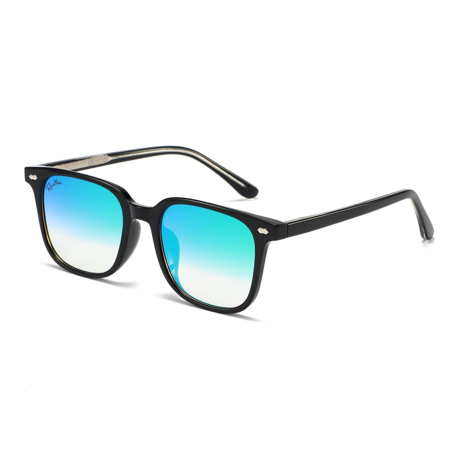 Lunettes de soleil MIRAGE Noir & Miroir Vert - Rivellia®