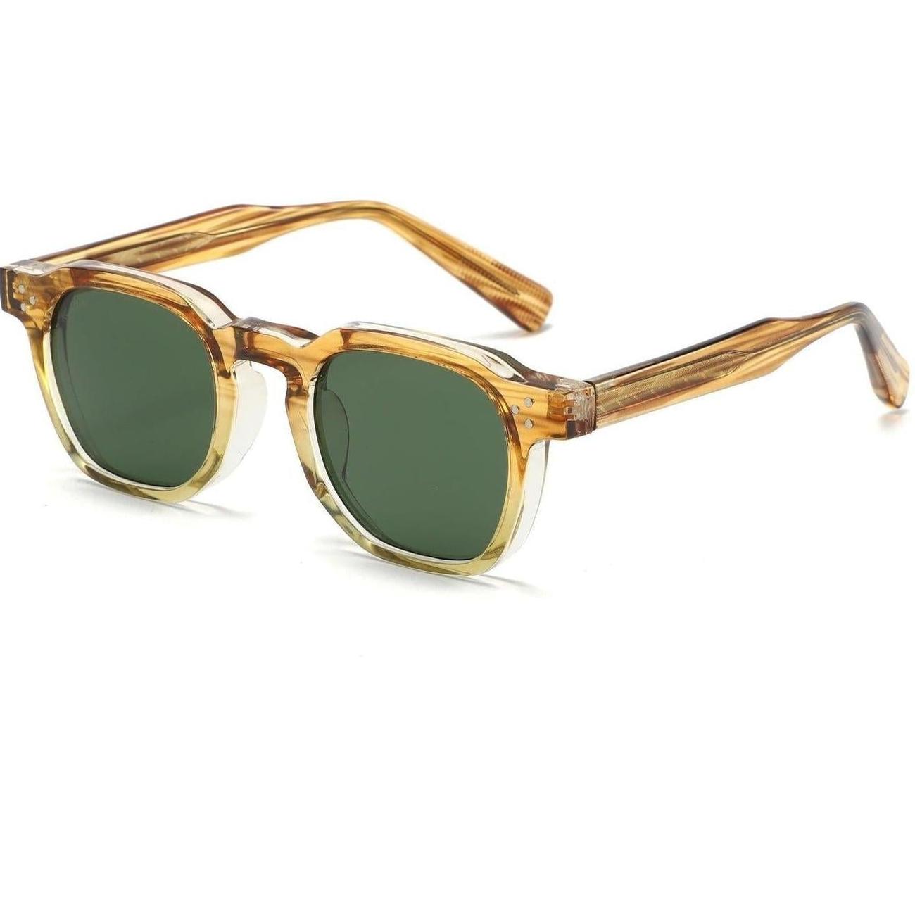 Lunettes de soleil THALEA Écaillée Beige & Vert Sauvage - Rivellia®