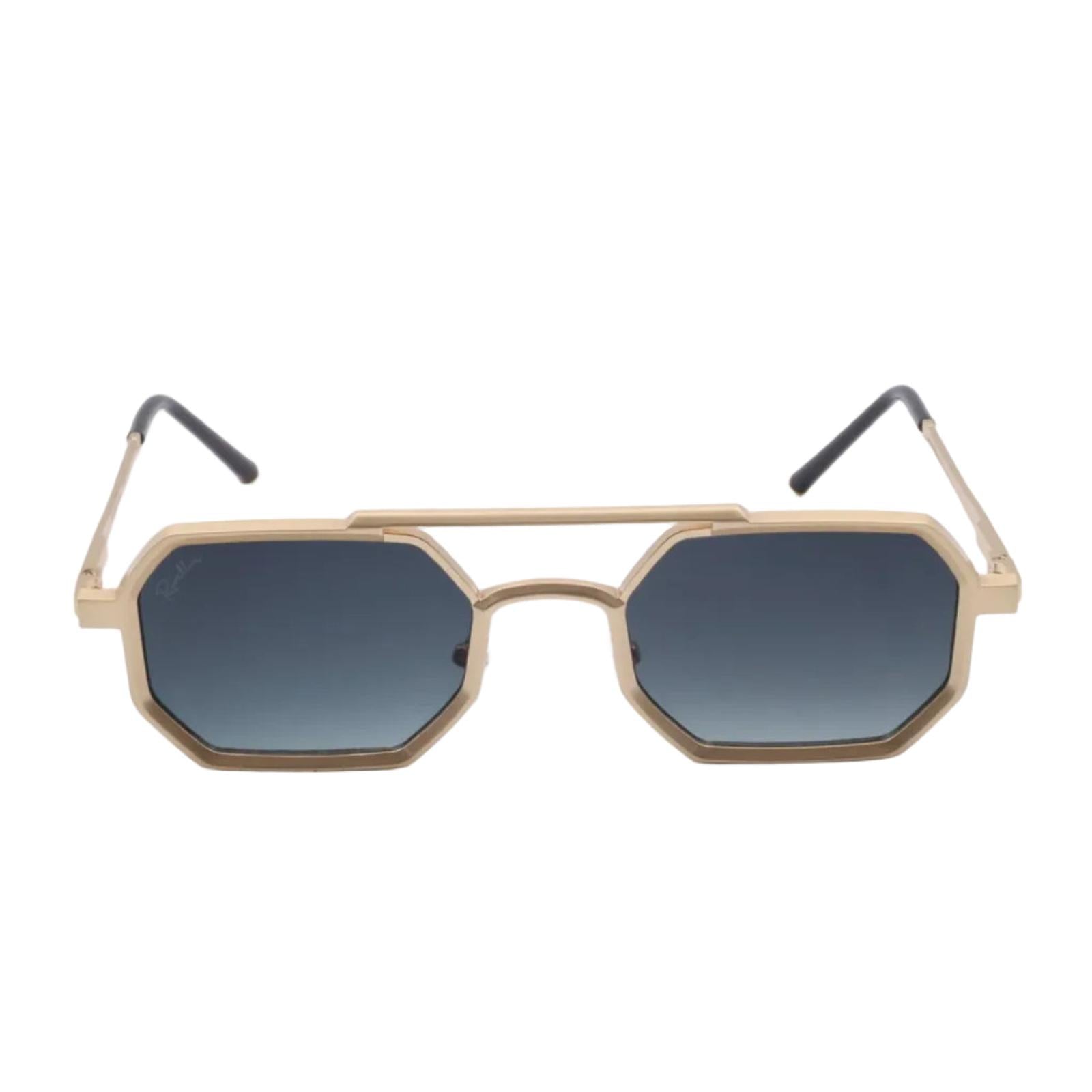 Lunettes de soleil LONDON Dorée & Bleu Nuit - Rivellia®