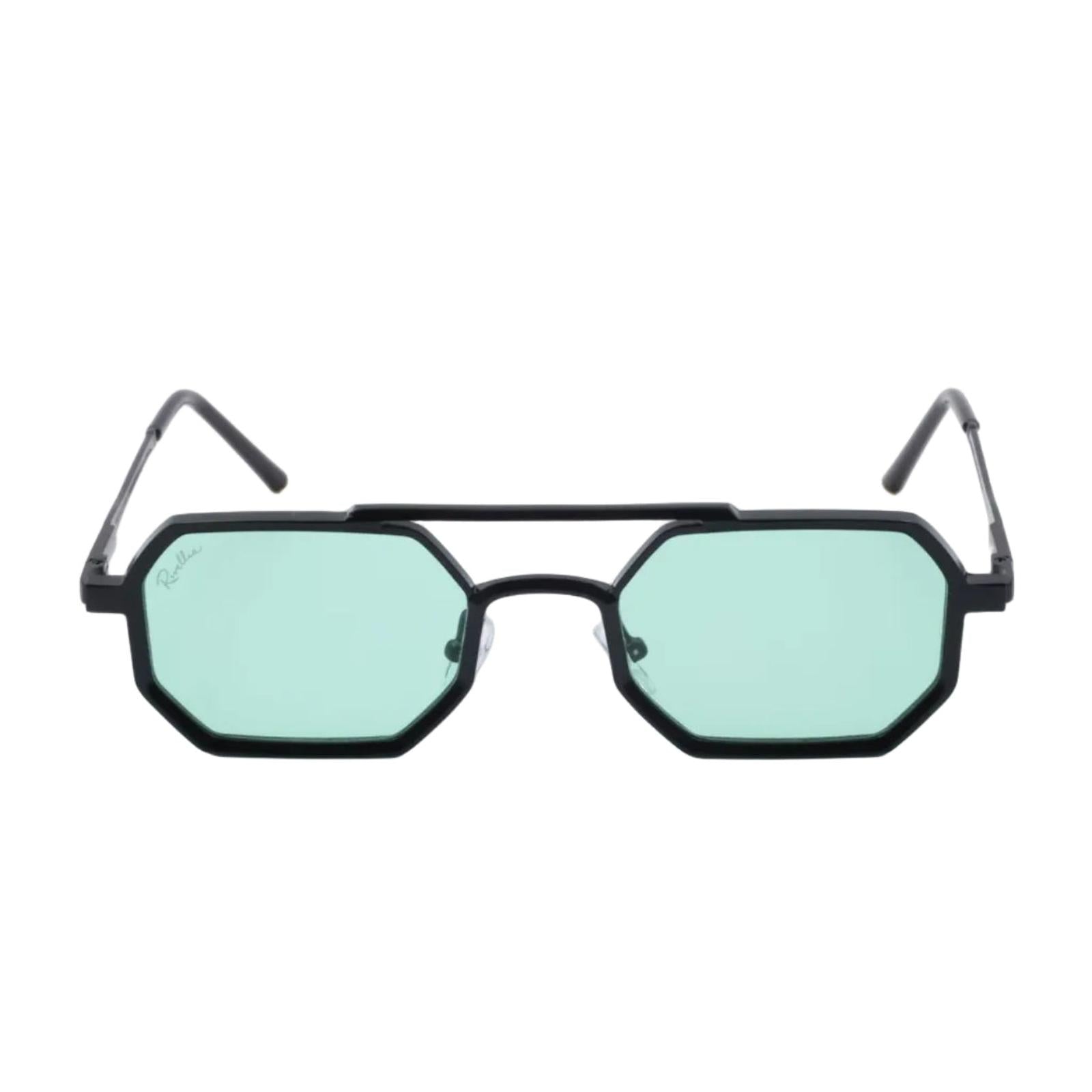 Lunettes de soleil LONDON Noir & Vert Clair - Rivellia®