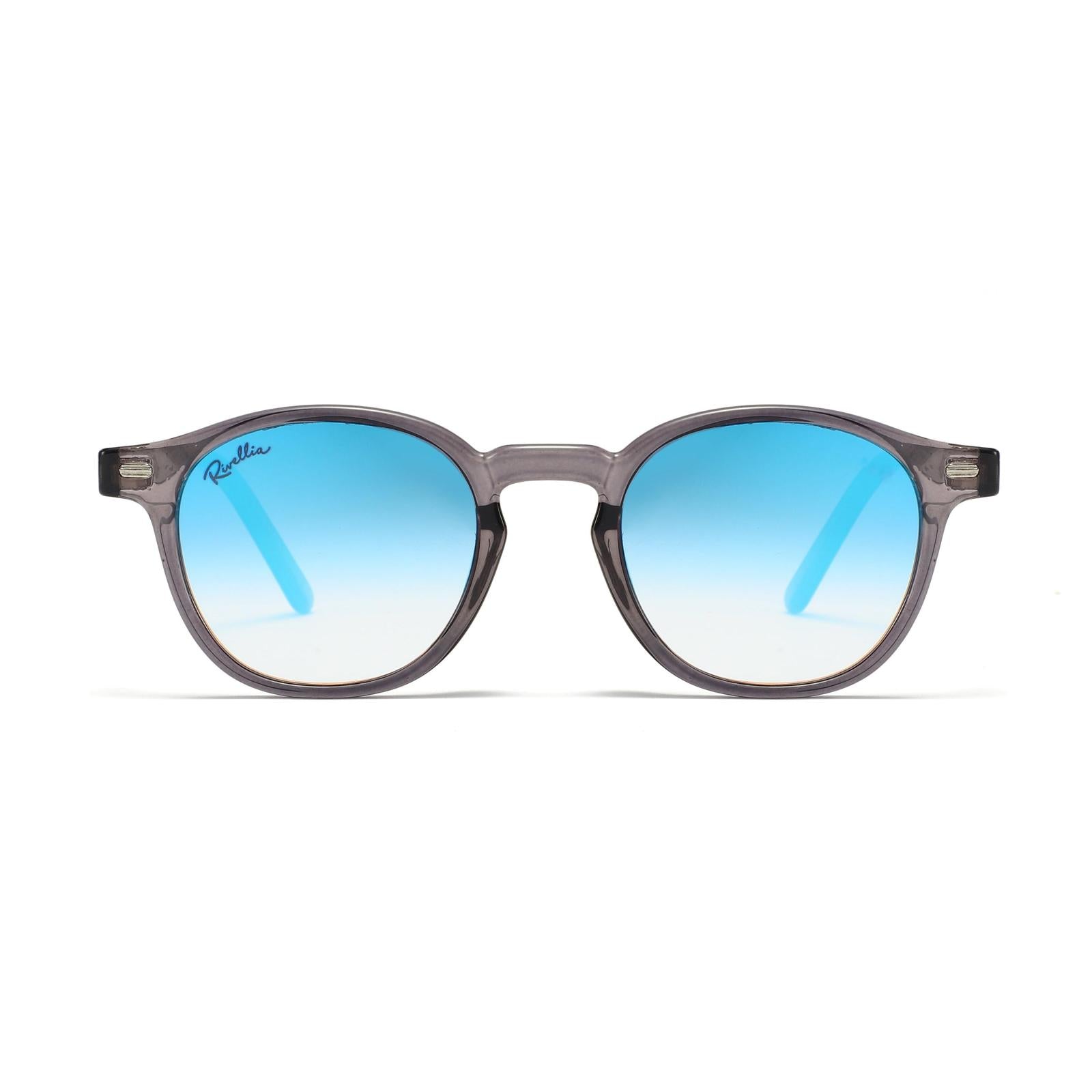 Lunettes de soleil ZENITH Gris & Miroir Bleu - Rivellia®