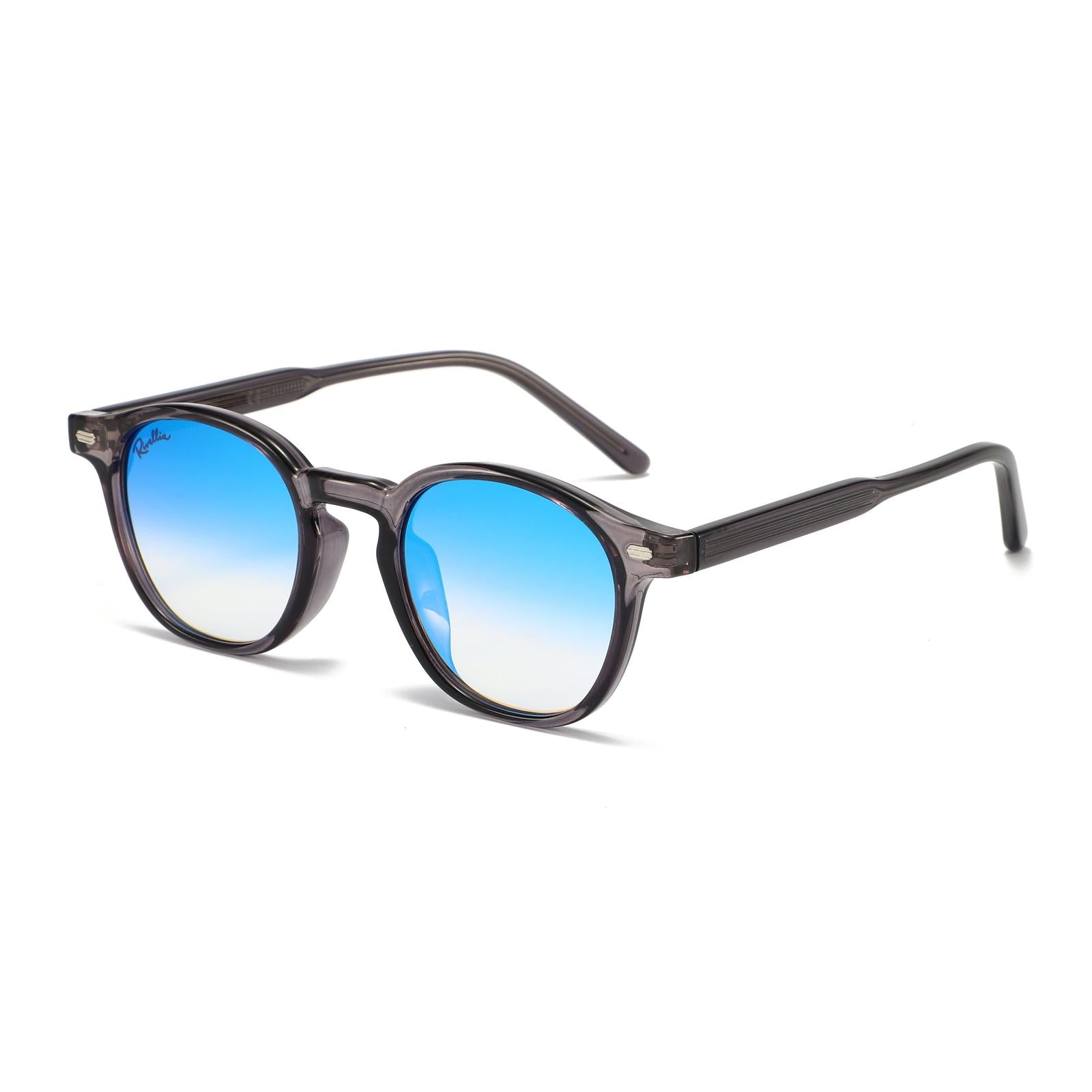 Lunettes de soleil ZENITH Gris & Miroir Bleu - Rivellia®
