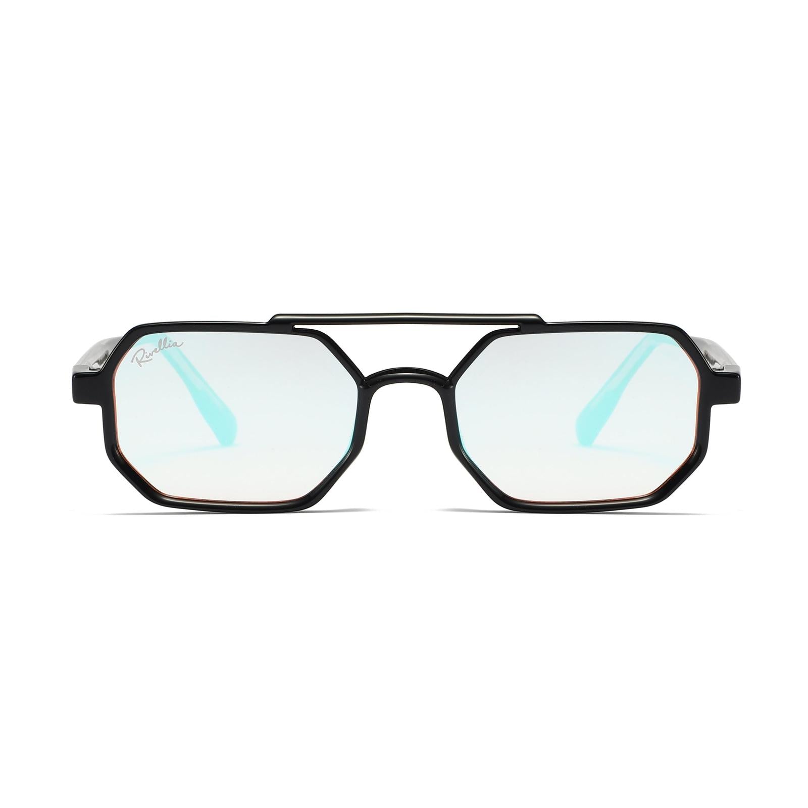 Lunettes de soleil LYARA Noir & Miroir Orange - Rivellia®