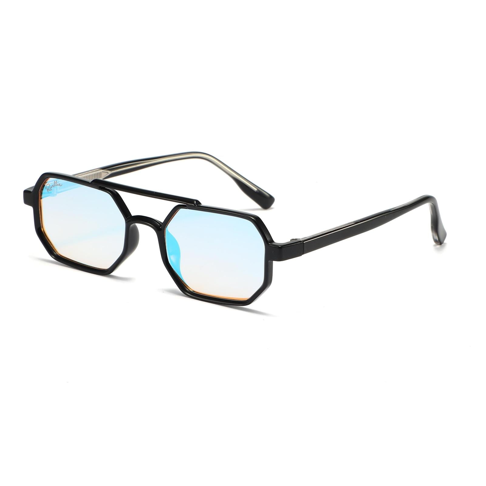 Lunettes de soleil LYARA Noir & Miroir Orange - Rivellia®