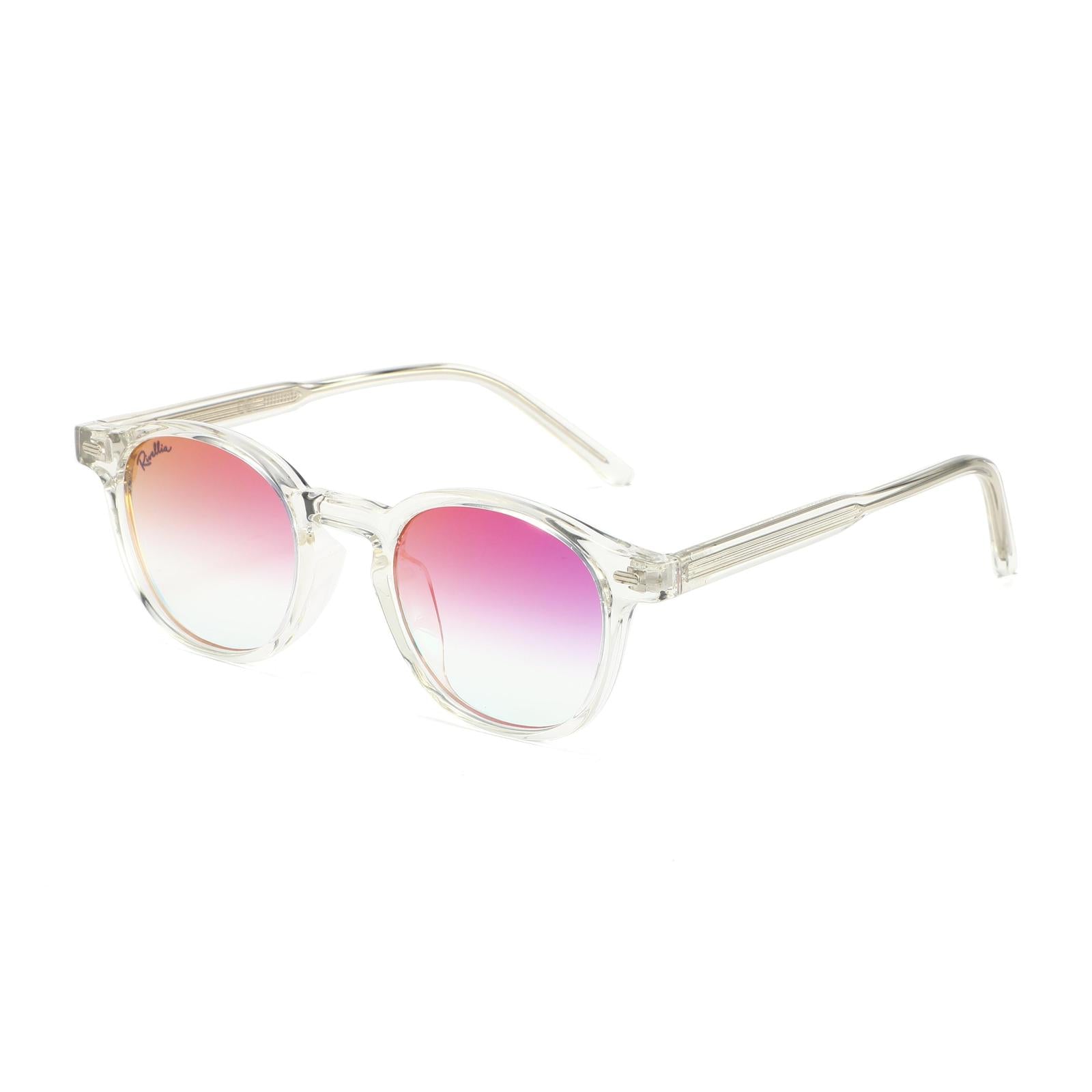 Lunettes de soleil ZENITH Clair & Miroir Rose - Rivellia®