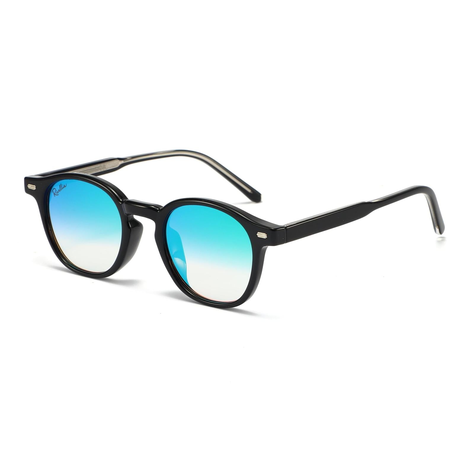 Lunettes de soleil ZENITH Noir & Miroir Vert - Rivellia®