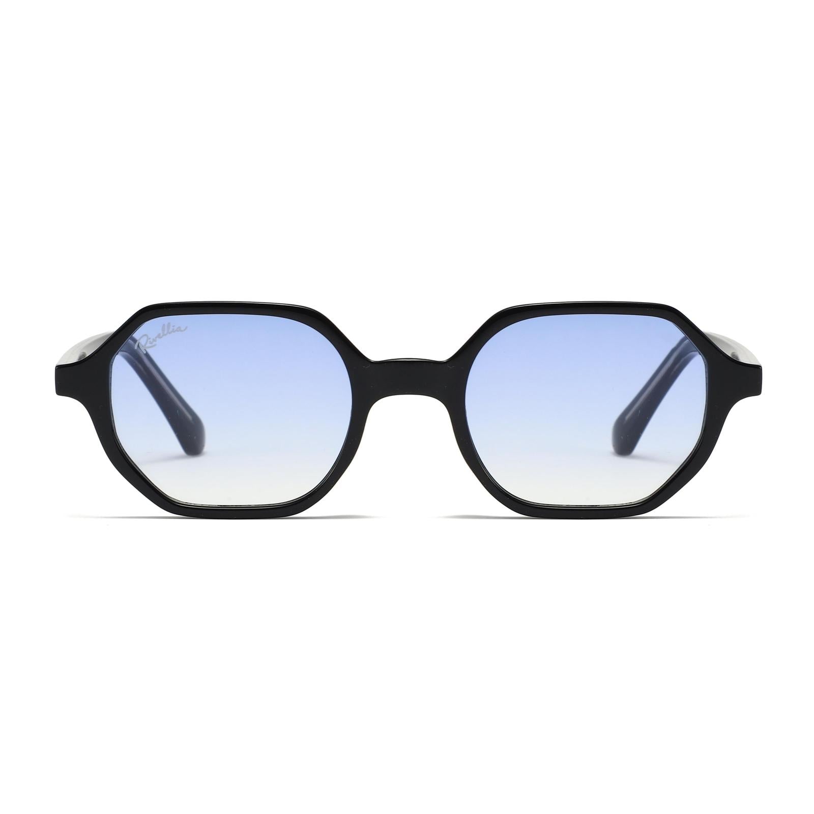 Lunettes de soleil NAERIS Noir & Bleu Ciel - Rivellia®